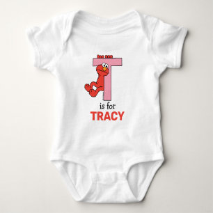 Elmo Alphabet   T Pink Baby Bodysuit