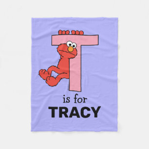 Elmo Alphabet   T Pink Fleece Blanket