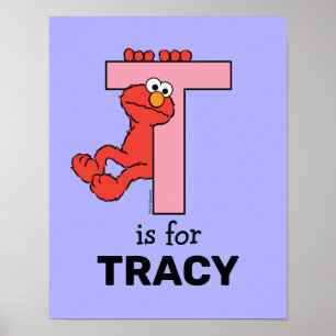 Elmo Alphabet T Pink Poster