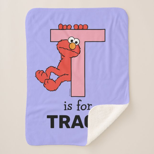 Elmo Alphabet | T Pink Sherpa Blanket (Front)