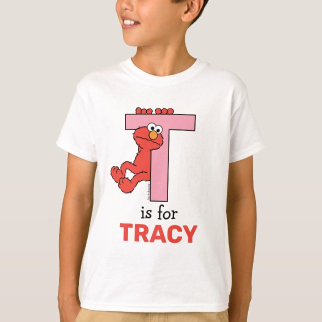 Elmo Alphabet | T Pink T-Shirt (Front)