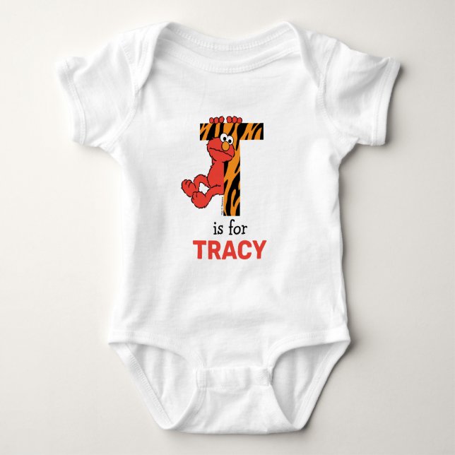 Elmo Alphabet | T Tiger Baby Bodysuit (Front)