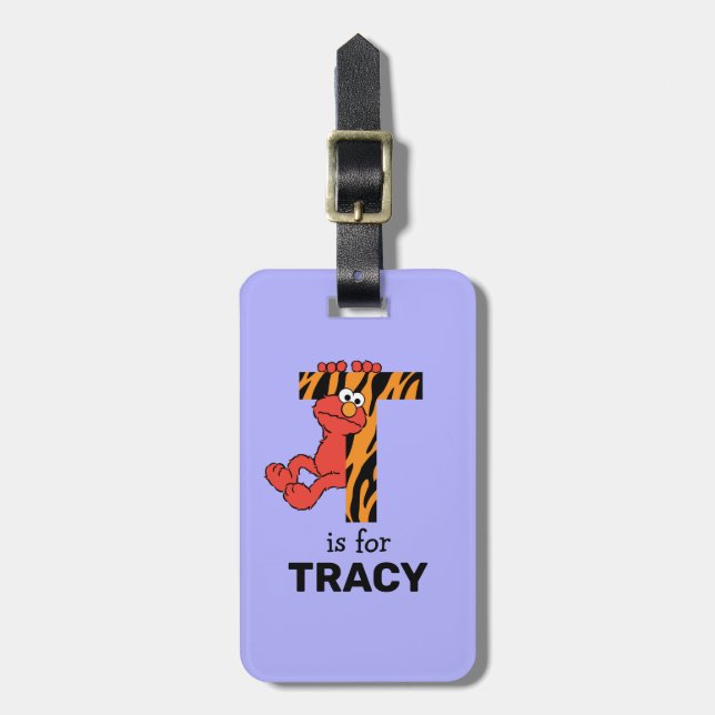 Elmo Alphabet | T Tiger Luggage Tag (Front Vertical)