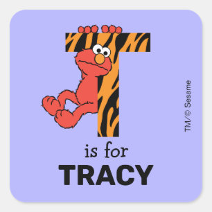Elmo Alphabet T Tiger Square Sticker