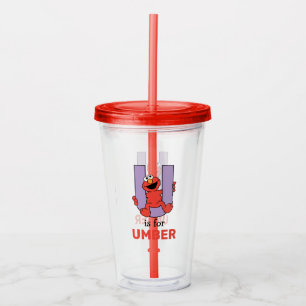 Elmo Alphabet U Purple Acrylic Tumbler