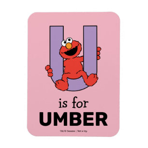 Elmo Alphabet U Purple Magnet