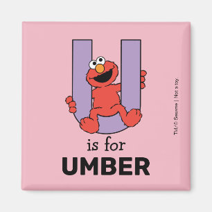 Elmo Alphabet U Purple Magnet