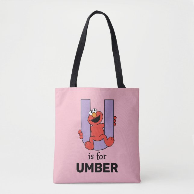 Elmo Alphabet | U Purple Tote Bag (Front)