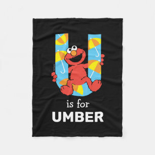 Elmo Alphabet U Umbrella Fleece Blanket