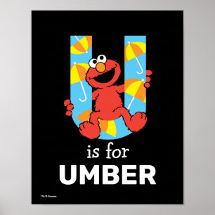 Elmo Alphabet U Umbrella Poster