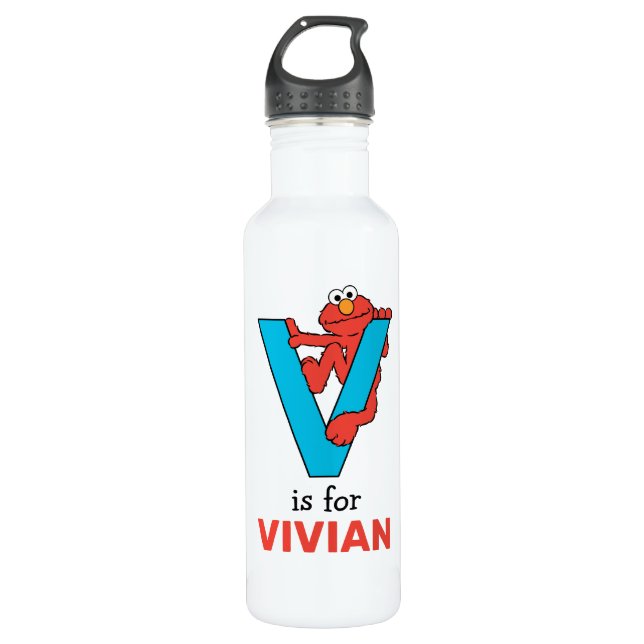 Elmo Alphabet | V Blue 710 Ml Water Bottle (Front)