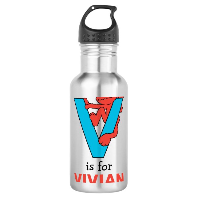 Elmo Alphabet | V Blue 710 Ml Water Bottle (Front)