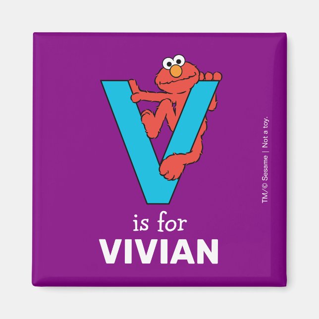 Elmo Alphabet | V Blue Magnet (Front)