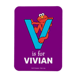 Elmo Alphabet V Blue Magnet
