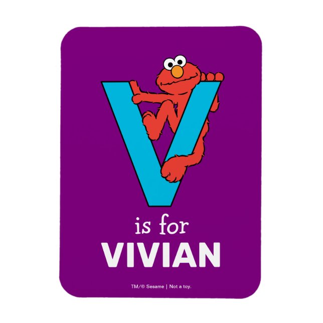 Elmo Alphabet | V Blue Magnet (Vertical)