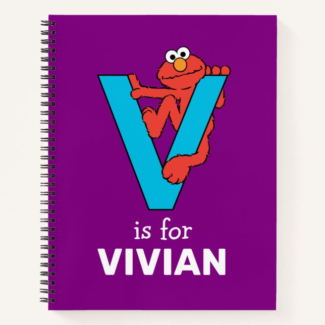 Elmo Alphabet | V Blue Notebook (Front)