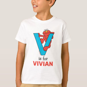 Elmo Alphabet   V Blue T-Shirt