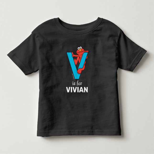 Elmo Alphabet | V Blue Toddler T-Shirt (Front)