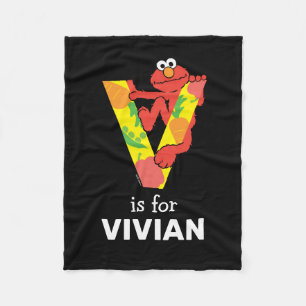 Elmo Alphabet V Vegetable Fleece Blanket