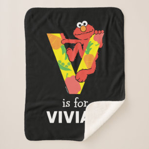 Elmo Alphabet   V Vegetable Sherpa Blanket