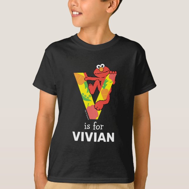 Elmo Alphabet | V Vegetable T-Shirt (Front)