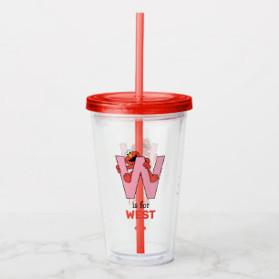 Elmo Alphabet   W Pink Acrylic Tumbler