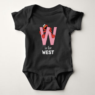 Elmo Alphabet W Pink Baby Bodysuit