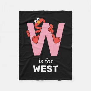 Elmo Alphabet   W Pink Fleece Blanket