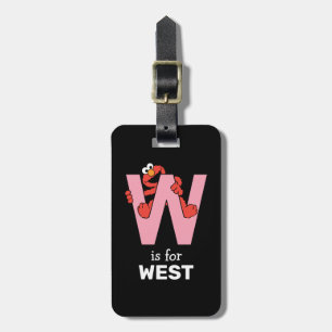Elmo Alphabet W Pink Luggage Tag