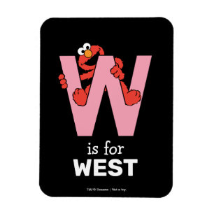 Elmo Alphabet W Pink Magnet