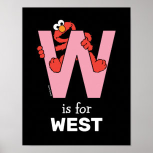 Elmo Alphabet W Pink Poster