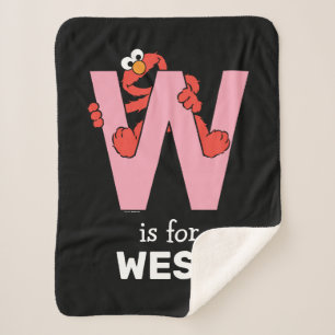 Elmo Alphabet   W Pink Sherpa Blanket