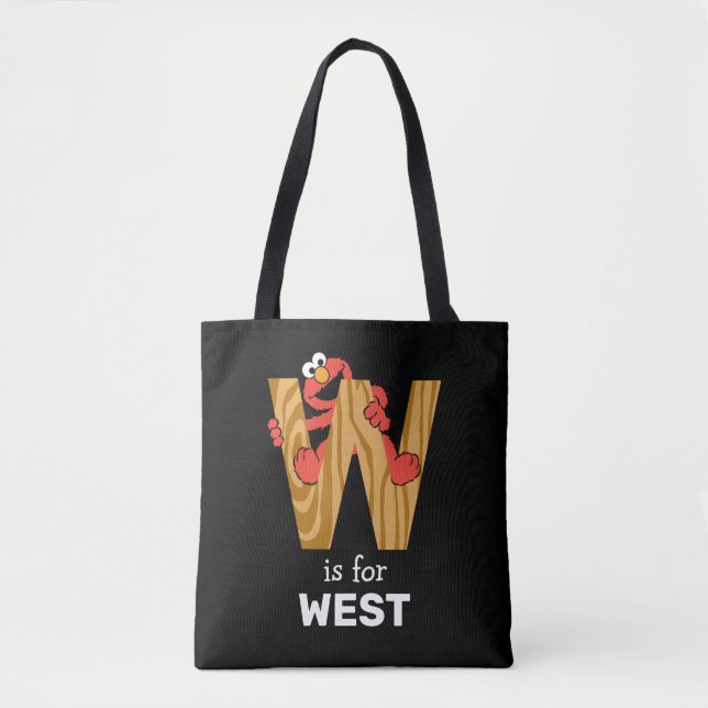 Elmo Alphabet | W Wood Tote Bag (Front)