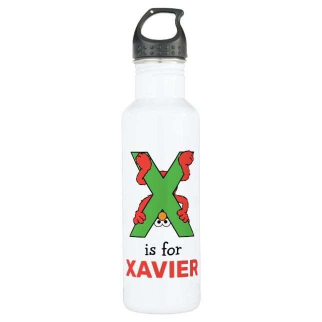Elmo Alphabet | X Green 710 Ml Water Bottle (Front)