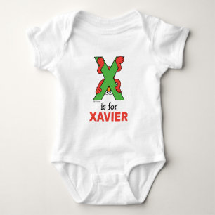 Elmo Alphabet   X Green Baby Bodysuit