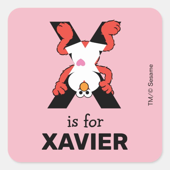 Elmo Alphabet | X Xray Square Sticker (Front)