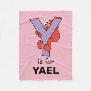 Elmo Alphabet   Y Purple Fleece Blanket