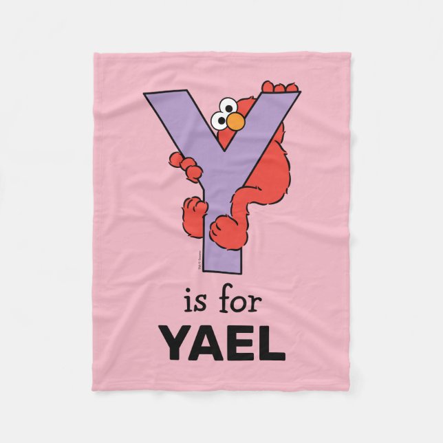 Elmo Alphabet | Y Purple Fleece Blanket (Front)
