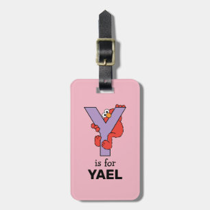 Elmo Alphabet Y Purple Luggage Tag