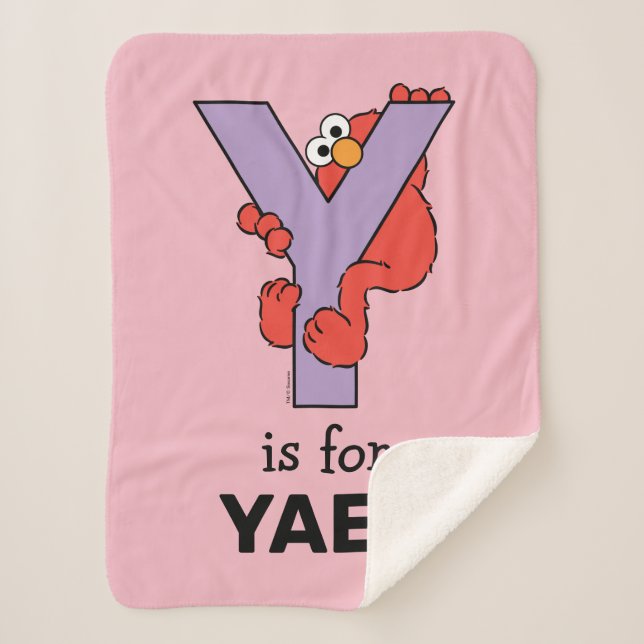 Elmo Alphabet | Y Purple Sherpa Blanket (Front)