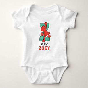 Elmo Alphabet   Z Teal Baby Bodysuit