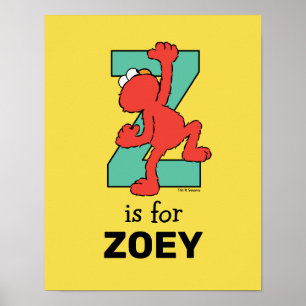 Elmo Alphabet Z Teal Poster