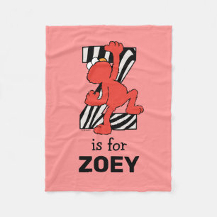 Elmo Alphabet Z Zebra Fleece Blanket