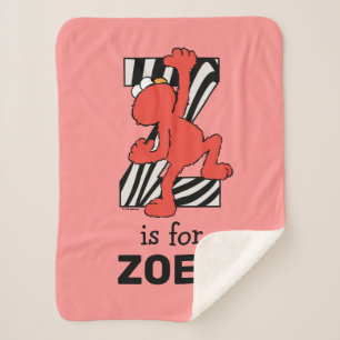 Elmo Alphabet Z Zebra Sherpa Blanket