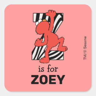 Elmo Alphabet Z Zebra Square Sticker