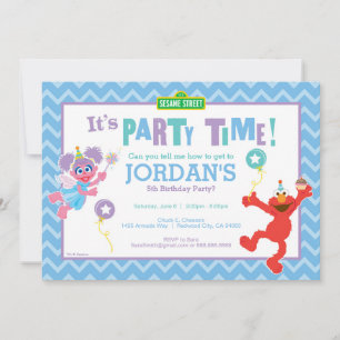 Elmo and Abby Birthday Invitation
