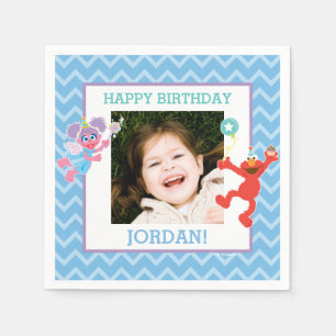 Elmo and Abby Birthday Napkin