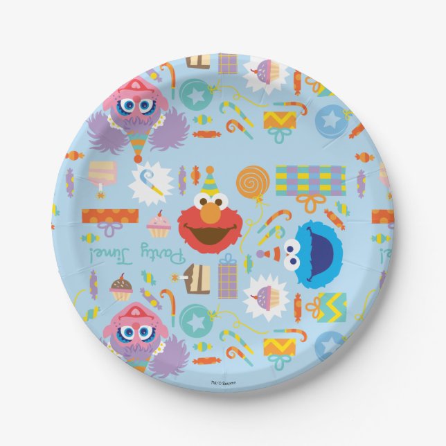 Elmo and Abby Birthday Paper Plate (Front)