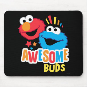 Elmo and Cookie Awesome Buds Mouse Mat