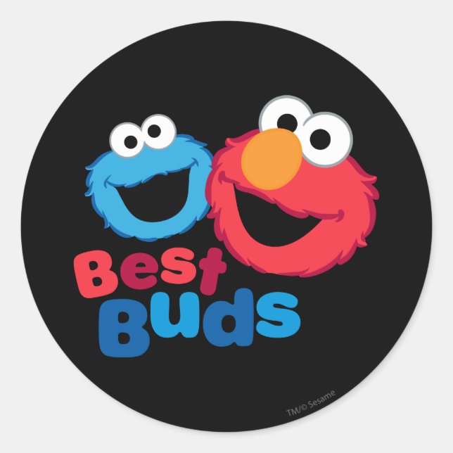 Elmo and Cookie Besties Classic Round Sticker (Front)